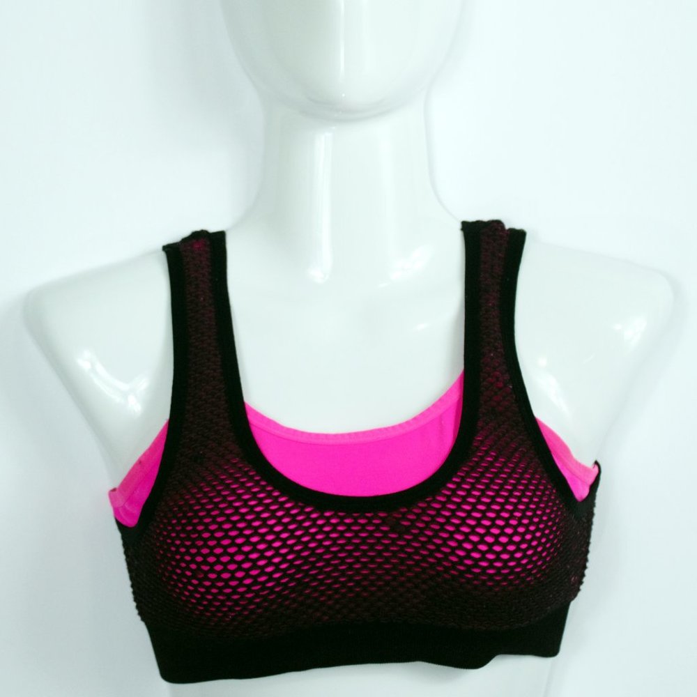 Pre-owned Aeropostale  Pink Black Sports Bra M
